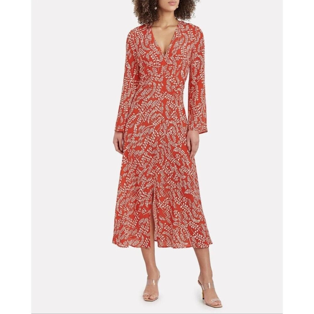 Rixo Sonja Printed Medium Midi Dress - Red - Maxi Dresses Silk Blend